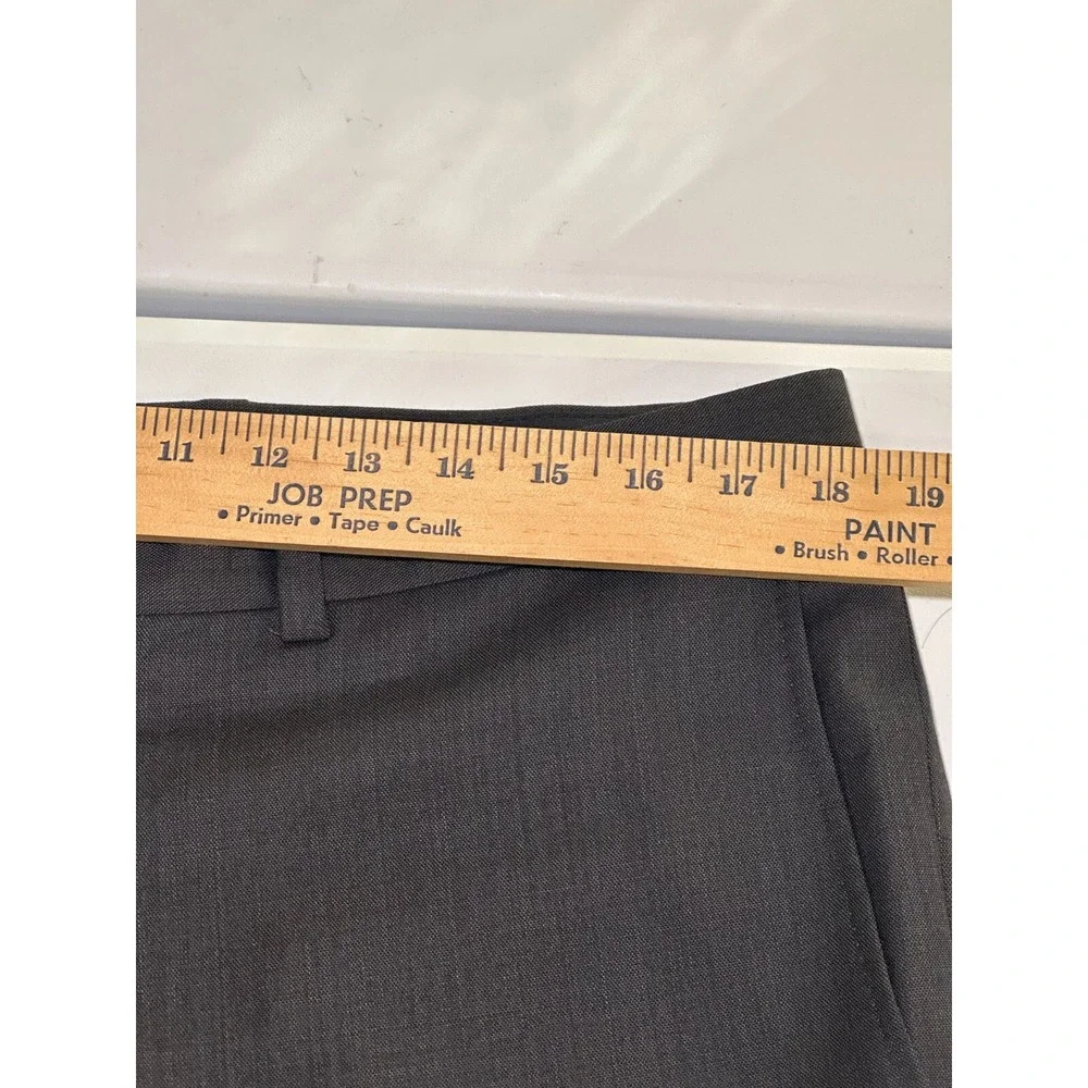 TED BAKER London Jefferson 100% Wool Gray Flat Front Dress Pants 36R 36x33‎